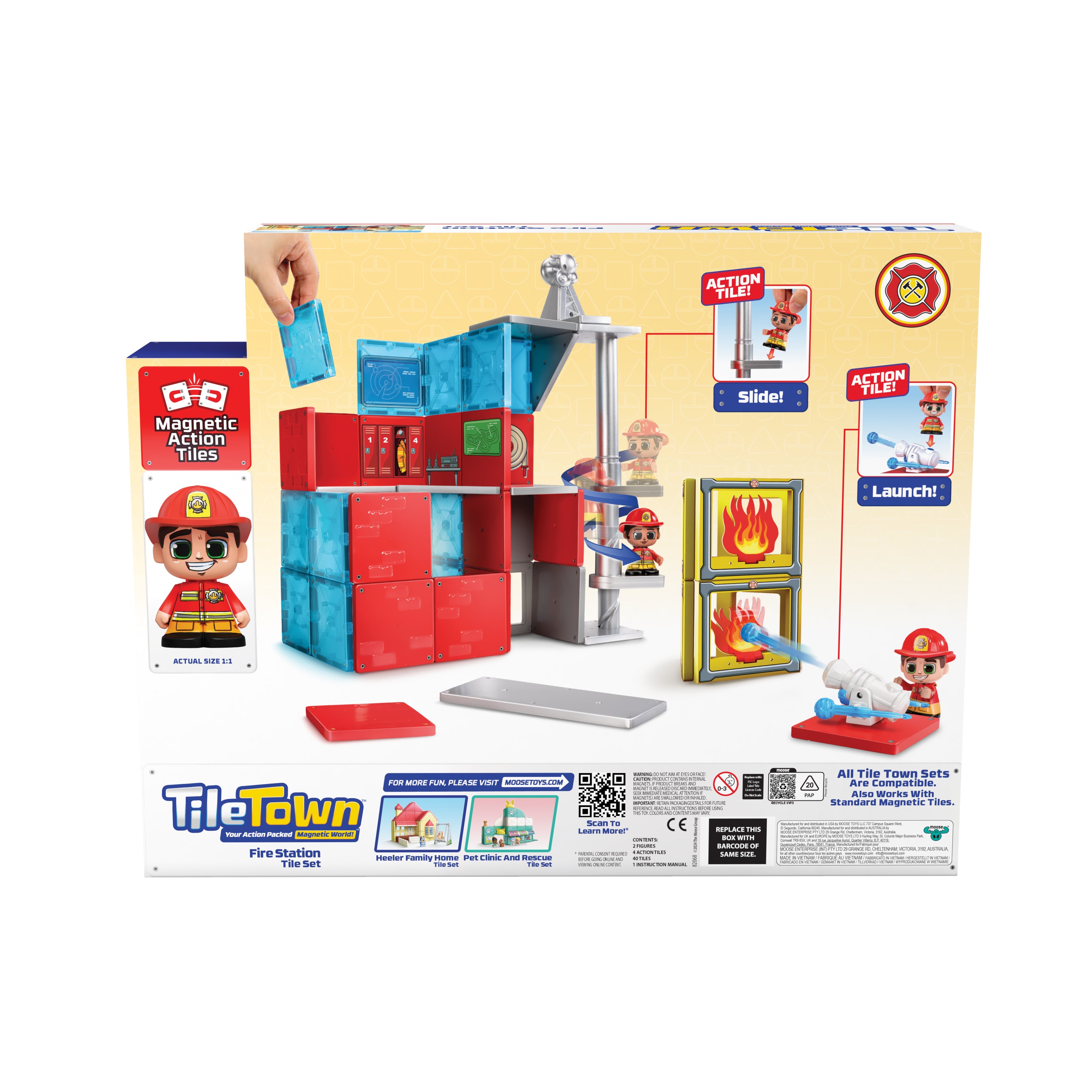 Moose Toys Tile Town Fire Station Tile Set