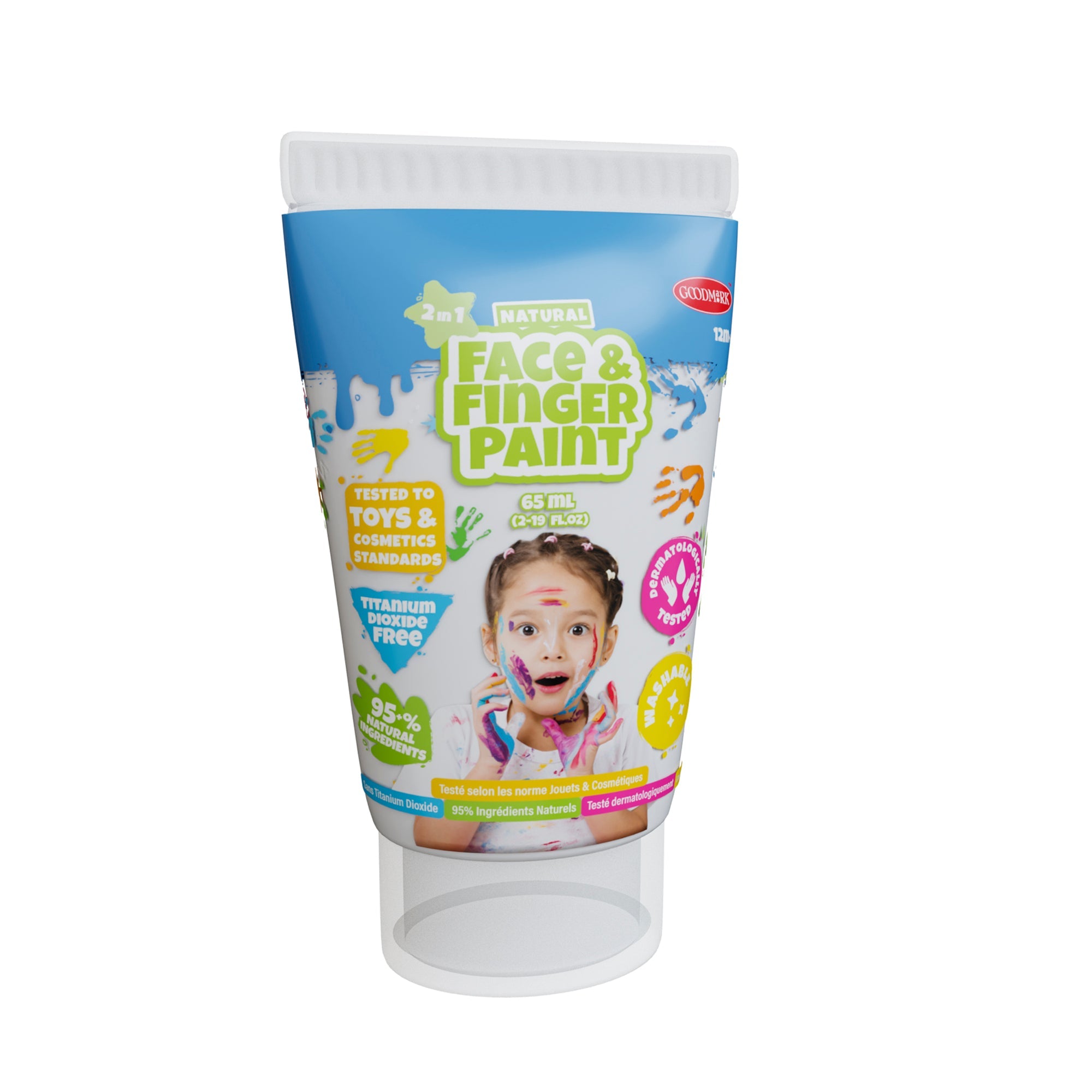 2.3oz Natural Face and Finger Paints - 6pcs