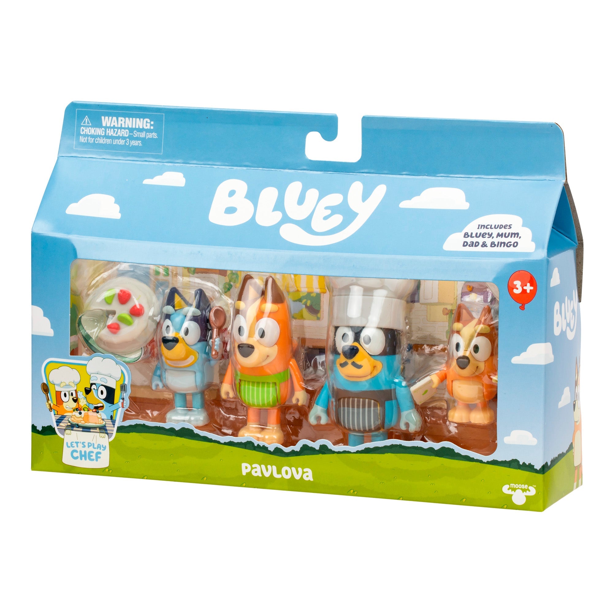 Bluey Let’s Play Chef Pavlova 4-Pack Figure Set
