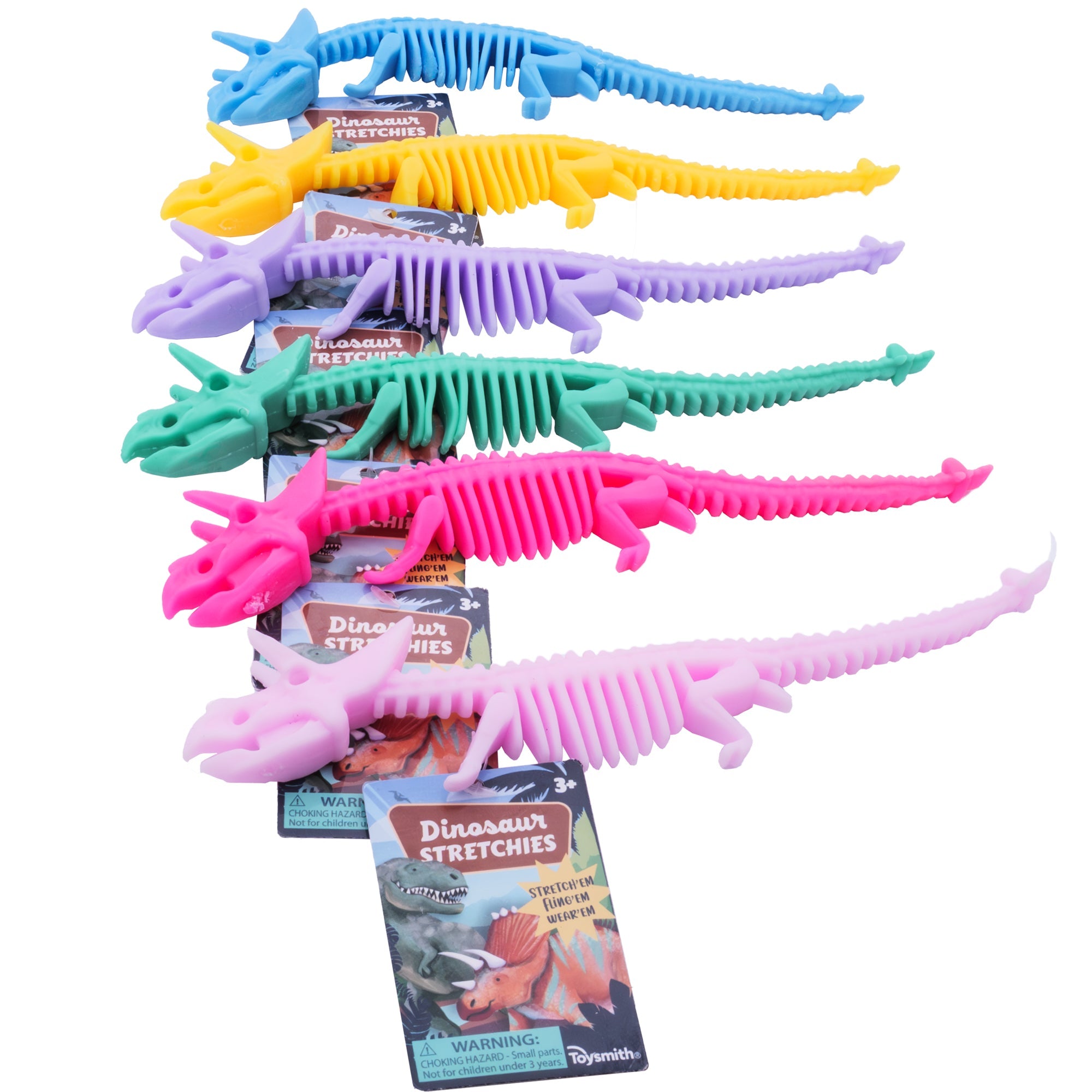 Toysmith Colorful Dinosaur Stretchies