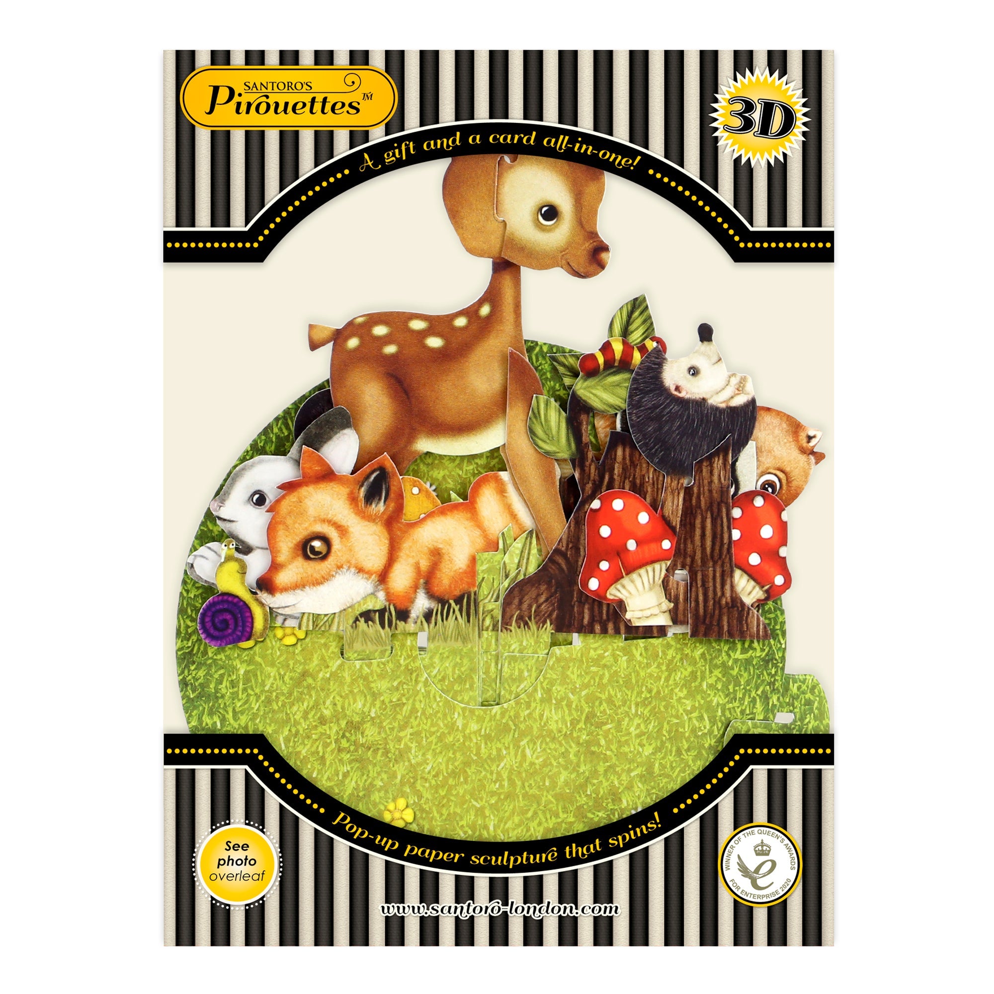 Santoro Pirouette Card: Cute Baby Animals