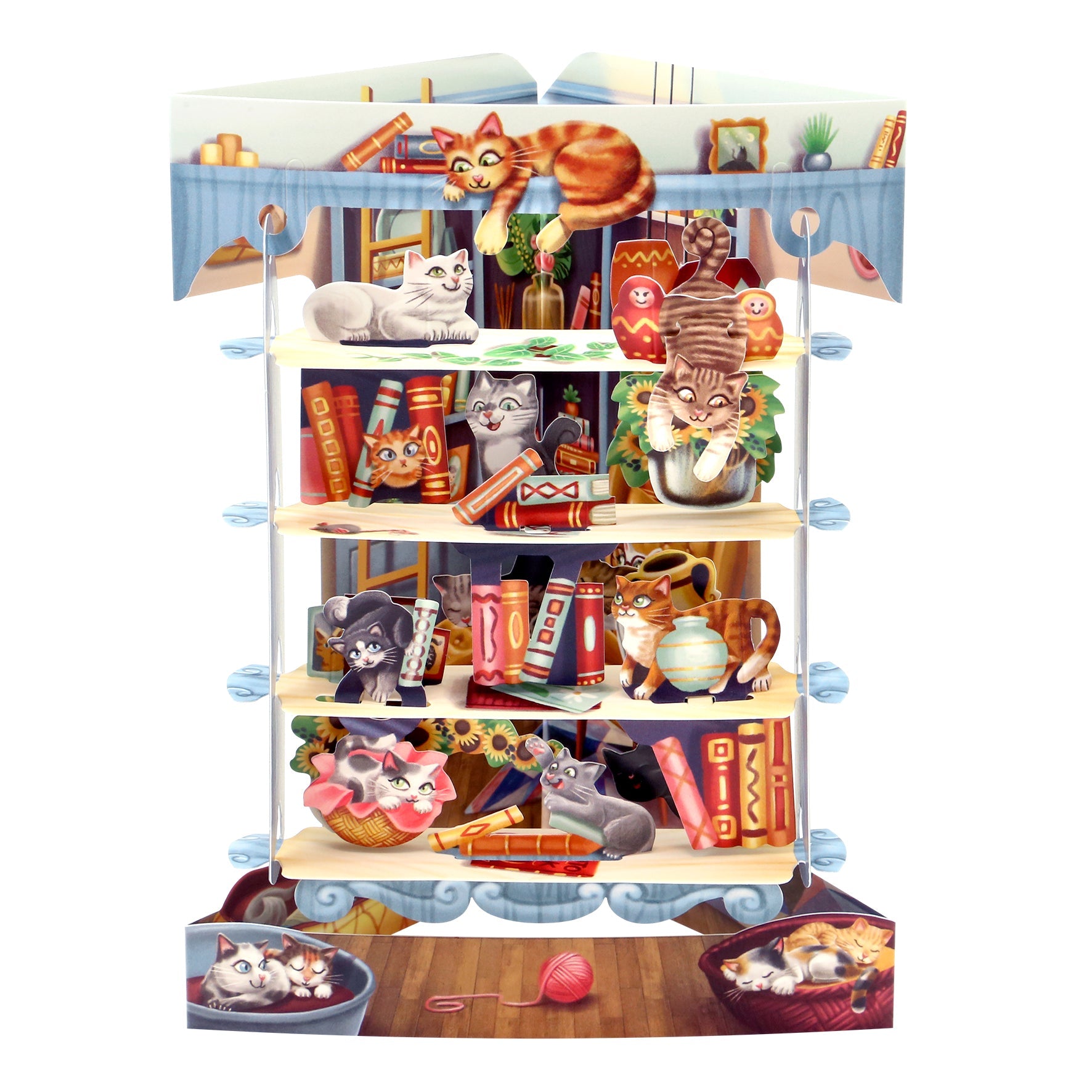 Santoro Swing Card: Cats in the Library