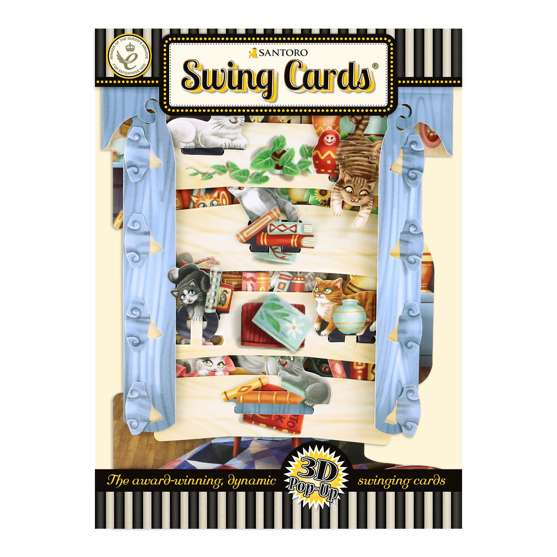 Santoro Swing Card: Cats in the Library