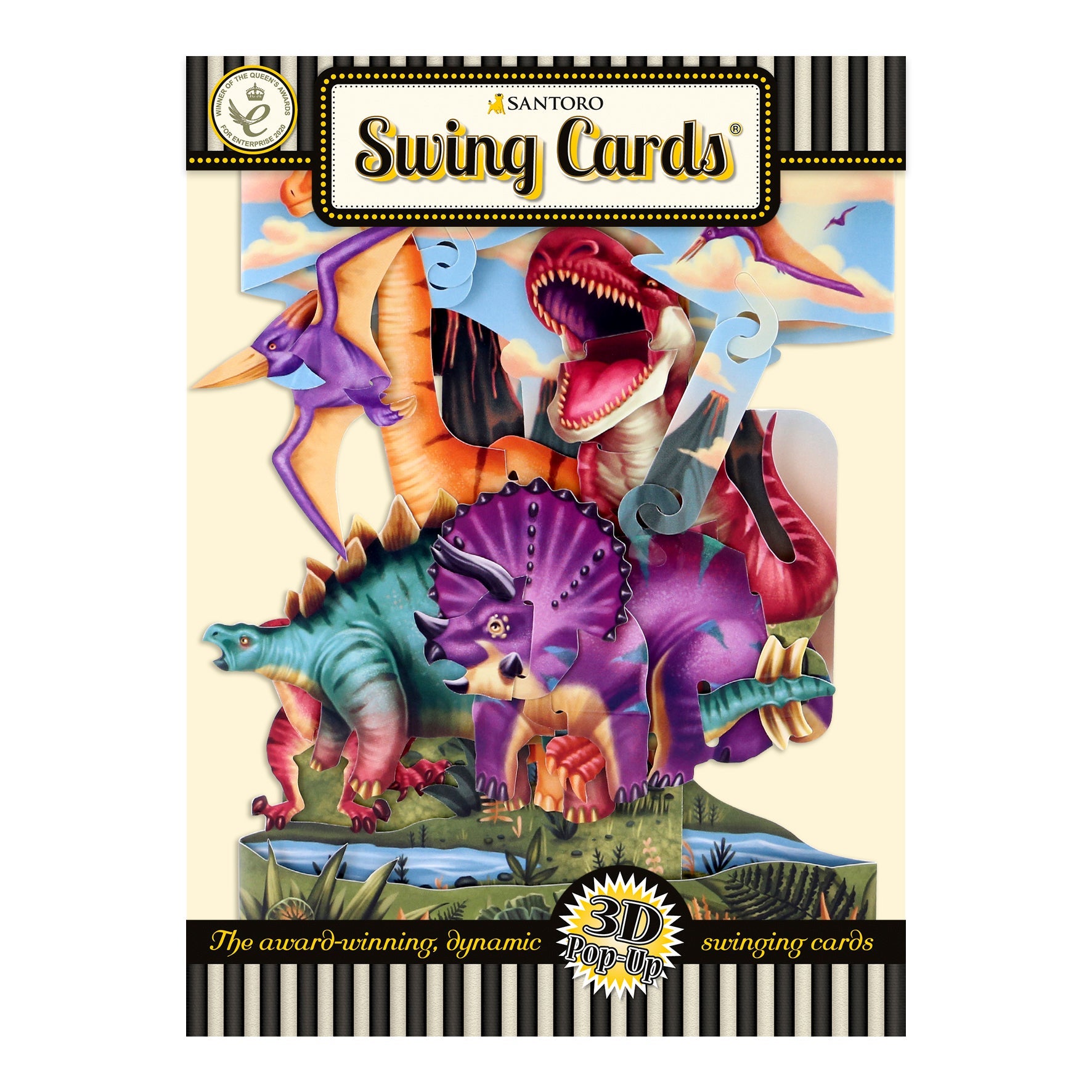 Santoro Swing Card: Land of the Dinosaurs
