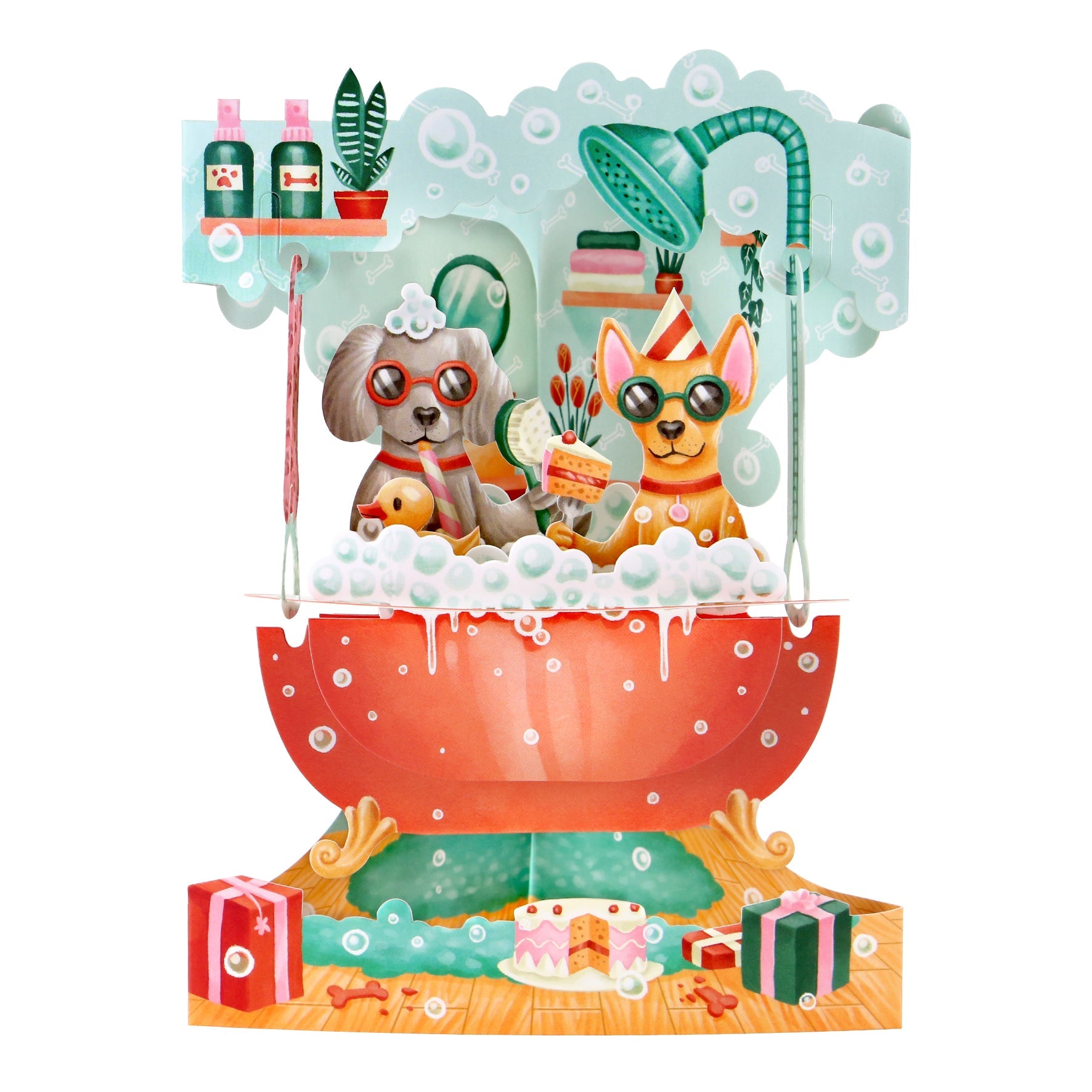 Santoro Swing Card: Doggy Bath Time