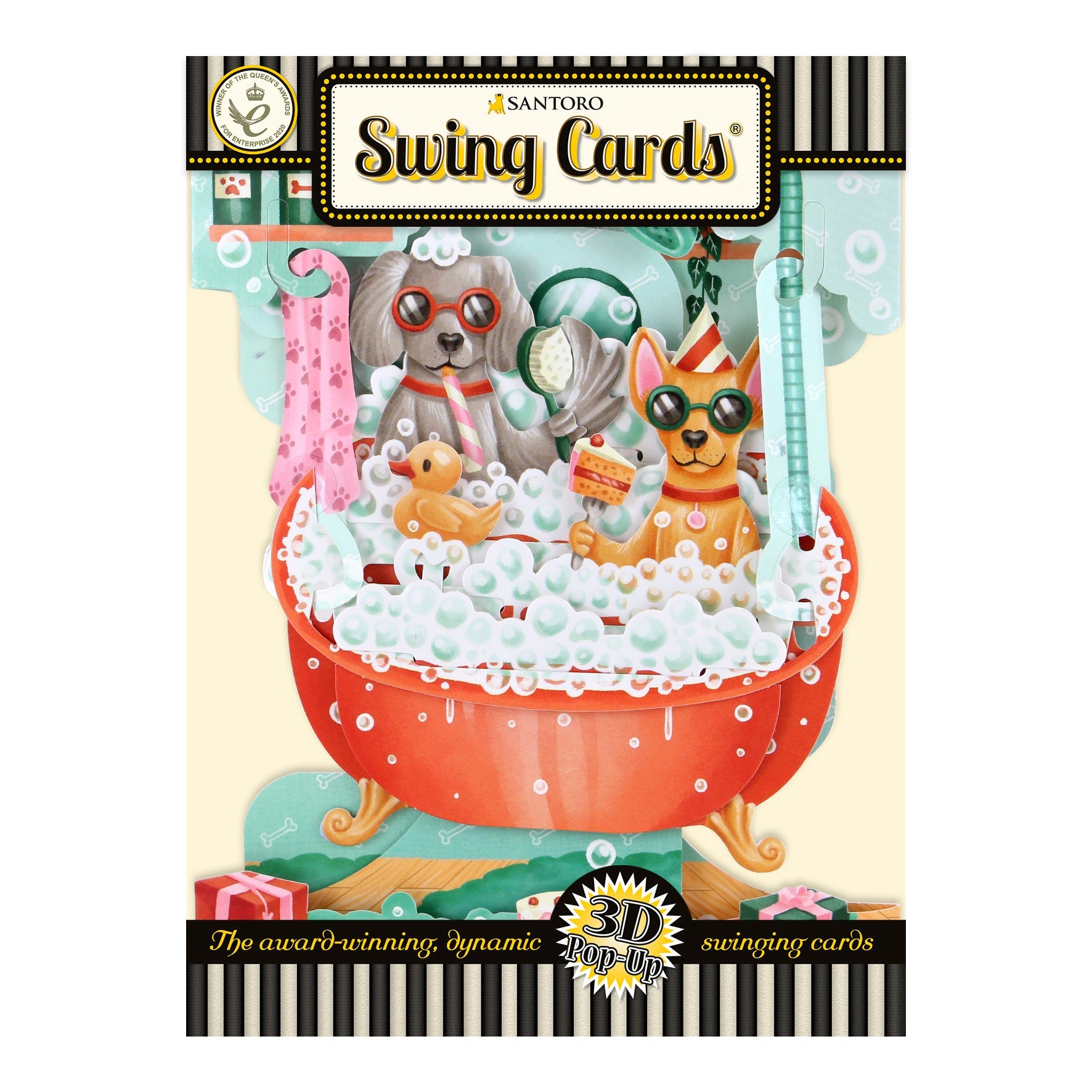 Santoro Swing Card: Doggy Bath Time