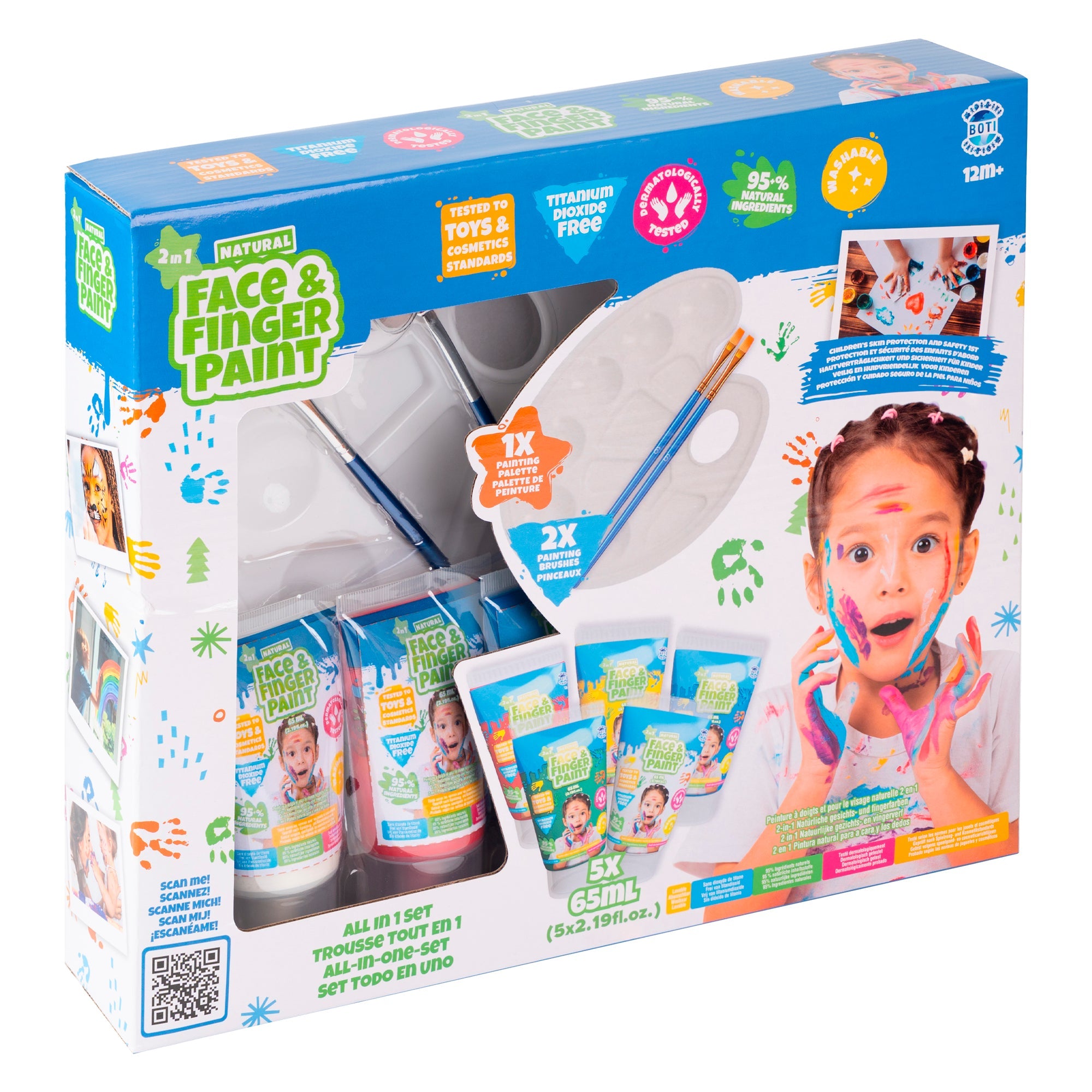 Natural Face & Finger Paint All in One Paint Set