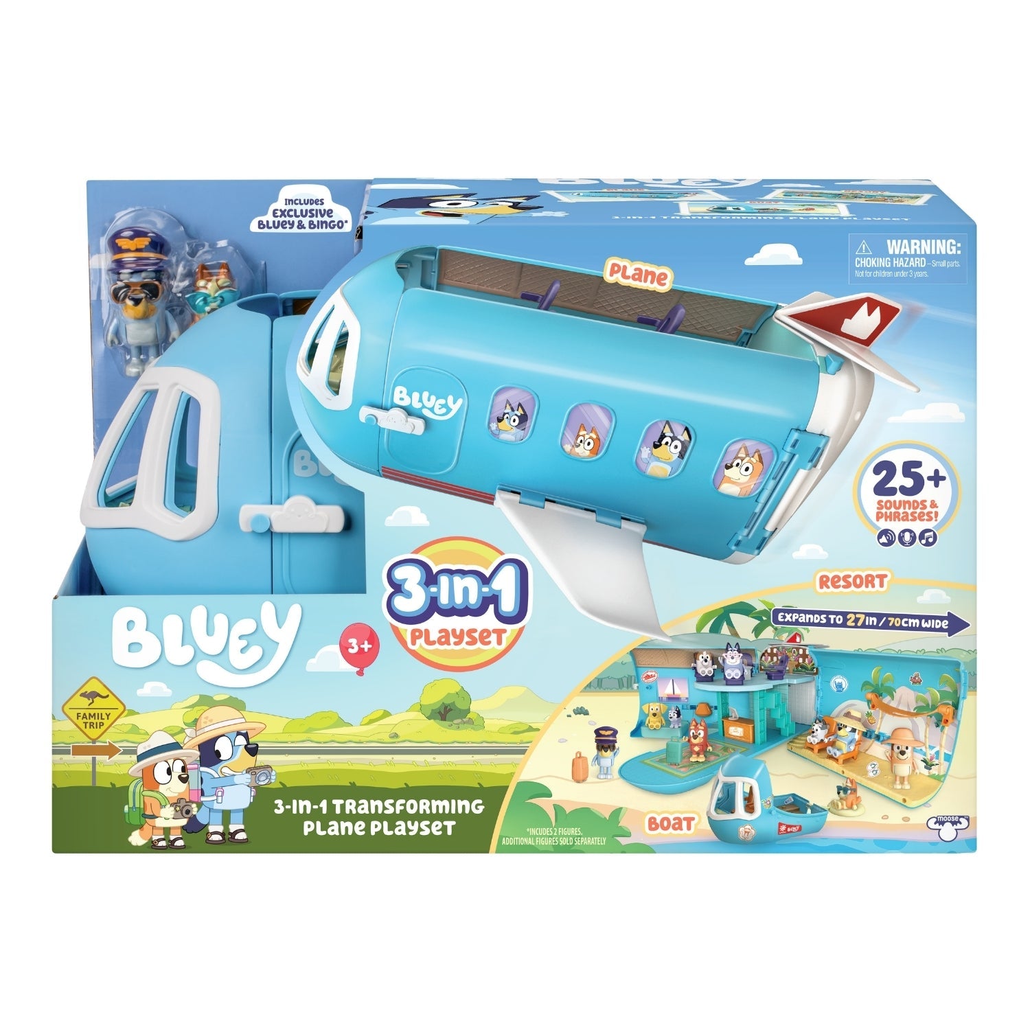 Bluey S11 3-In-1 Airplane Boat Hotel