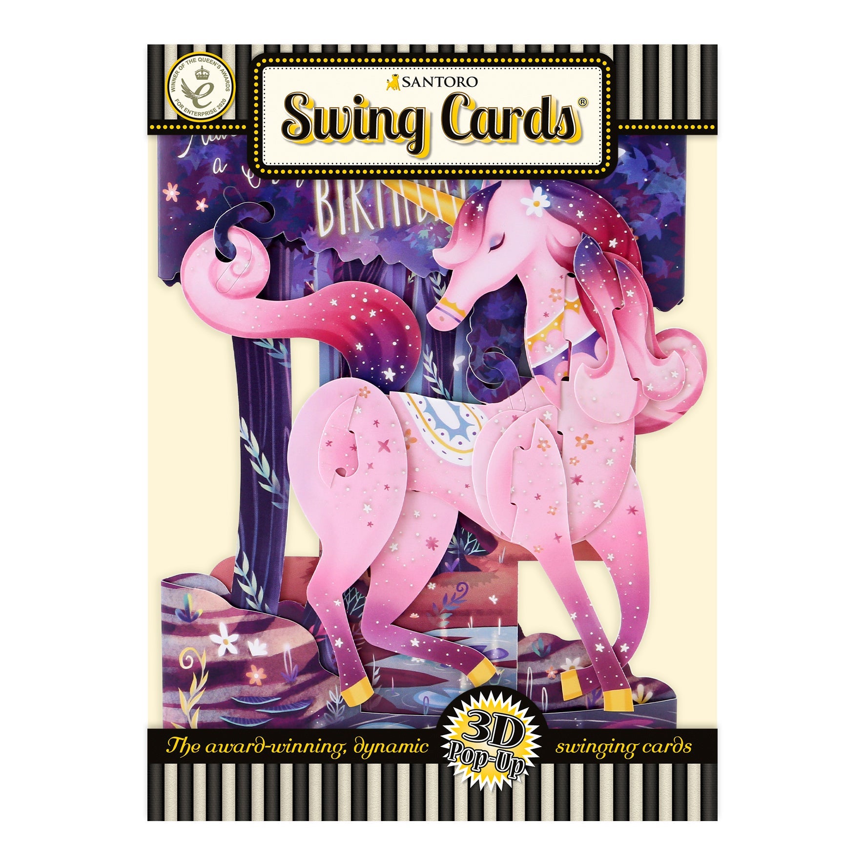 Santoro Swing Card: Magical Birthday Unicorn